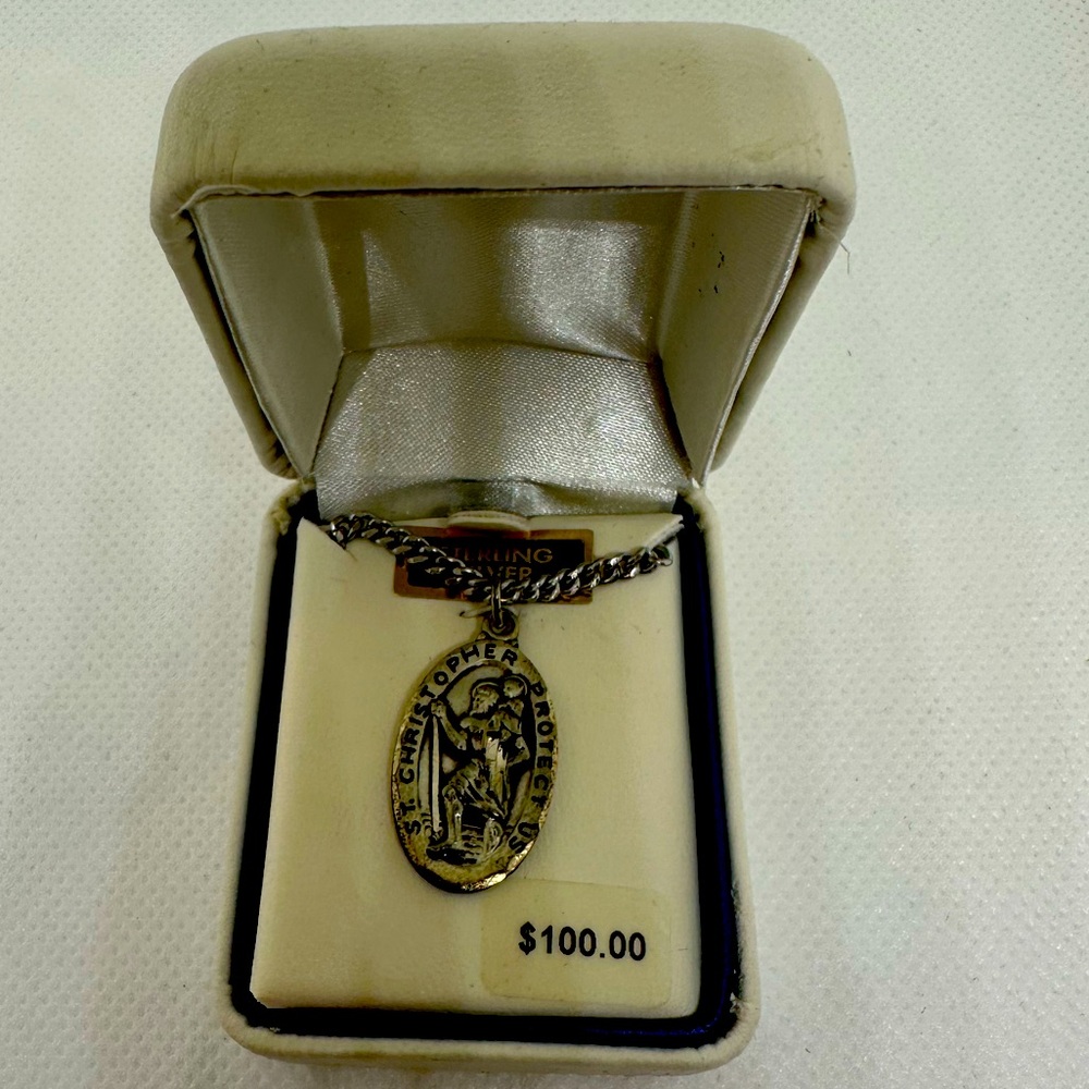Brand New St.Christopher Necklace Sterling Silver
